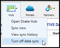Hub > turn off data sync